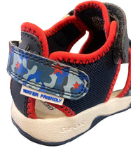 Load image into Gallery viewer, Geox S Multy Waterproof Sandal in Navy & Red