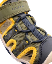 Load image into Gallery viewer, Geox S Multy Waterproof Sandal in Military & Yellow