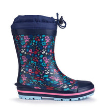 Load image into Gallery viewer, Start-rite Big Puddle Navy Floral Wellies