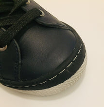 Load image into Gallery viewer, Bellamy FEU Black & Navy Leather Lace Up Ankle Boot