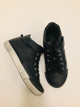 Load image into Gallery viewer, Bellamy FEU Black & Navy Leather Lace Up Ankle Boot