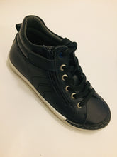 Load image into Gallery viewer, Bellamy FEU Black & Navy Leather Lace Up Ankle Boot