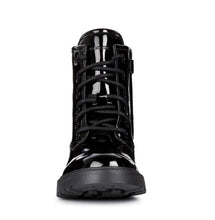 Load image into Gallery viewer, Geox Casey Black Patent Lace Up Boot