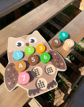 Load image into Gallery viewer, Jumini Woodland Owl Number Block Puzzle