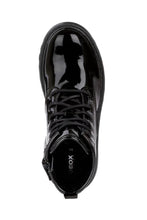 Load image into Gallery viewer, Geox Casey Black Patent Lace Up Boot
