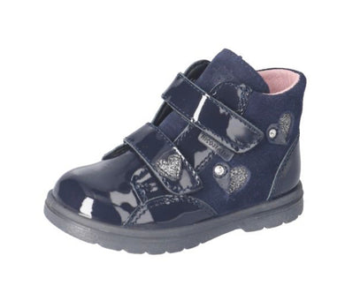 Ricosta Abby Tex Boot in Navy Patent & Suede
