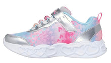 Load image into Gallery viewer, Skechers Infinite Heart Light Up Trainers Silver/Mutli