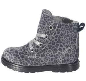 Ricosta Ilvy Grey/Black Leopard Print Suede Waterproof Boot