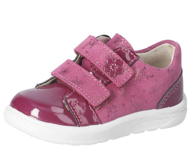 Ricosta Jasmine Merlot Patent and Suede Double Velcro Shoes