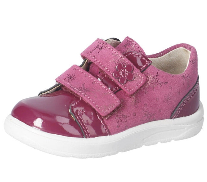 Ricosta Jasmine Merlot Patent and Suede Double Velcro Shoes