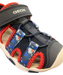 Geox S Multy Waterproof Sandal in Navy & Red