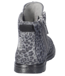 Ricosta Ilvy Grey/Black Leopard Print Suede Waterproof Boot
