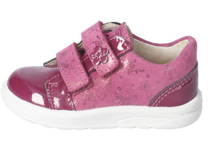Ricosta Jasmine Merlot Patent and Suede Double Velcro Shoes