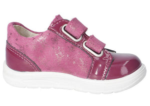 Ricosta Jasmine Merlot Patent and Suede Double Velcro Shoes
