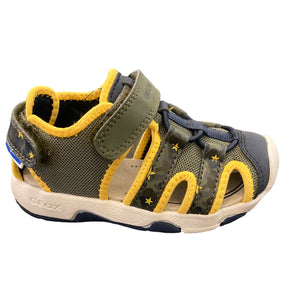 Geox S Multy Waterproof Sandal in Military & Yellow