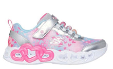 Load image into Gallery viewer, Skechers Infinite Heart Light Up Trainers Silver/Mutli