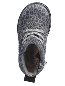 Ricosta Ilvy Grey/Black Leopard Print Suede Waterproof Boot