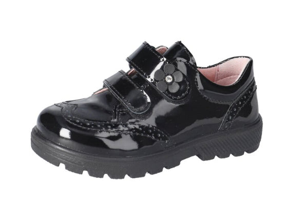 Ricosta Avery Black Patent School Shoe