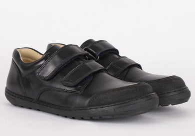 Petasil Jackson Black Leather School Shoe