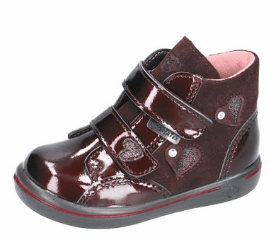 Ricosta Abby Tex Velcro Boot in Merlot Patent & Suede