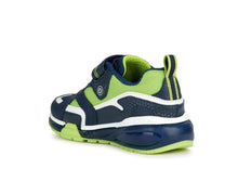 Load image into Gallery viewer, Geox J Bayonyc Navy/Lime Light Up Trainers