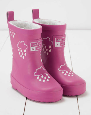 Grass & Air Winter Colour Change Wellies Orchid Pink