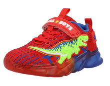 Load image into Gallery viewer, Bull Boys T-Rex Red Light Up Trainers - DNAL3212