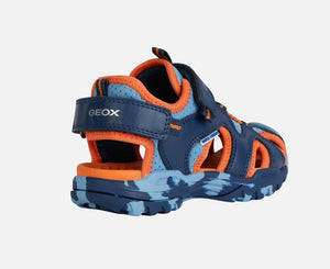 Geox Borealis Blue/Orange Closed Toe Waterproof Sandal