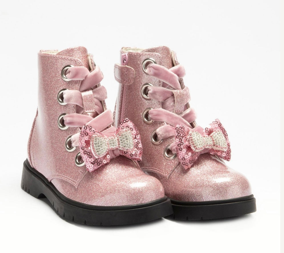 Lelli Kelly Fior Di Fiocco Pink Glitter Rosa Boot