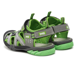 Primigi Grey & Green Closed Toe Sandal | 5967022