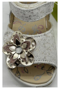 Primigi Gold Metallic Sandal with flower| 5861711