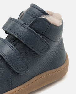 Froddo Barefoot Winter Furry Boot in Navy leather