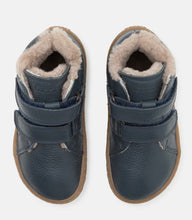 Load image into Gallery viewer, Froddo Barefoot Winter Furry Boot in Navy leather