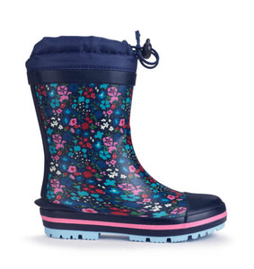 Start-rite Little Puddle Navy Floral Wellies