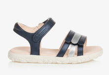 Load image into Gallery viewer, Geox Haiti Navy and Silver Sandal