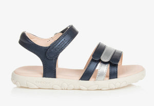 Geox Haiti Navy and Silver Sandal