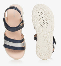 Load image into Gallery viewer, Geox Haiti Navy and Silver Sandal