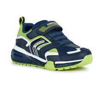 Load image into Gallery viewer, Geox J Bayonyc Navy/Lime Light Up Trainers