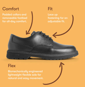 Start-rite Glitch Black Leather School Shoe