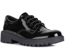 Load image into Gallery viewer, Geox Casey Black Patent Leather Lace Up