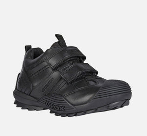 Geox Savage A Black leather School shoe