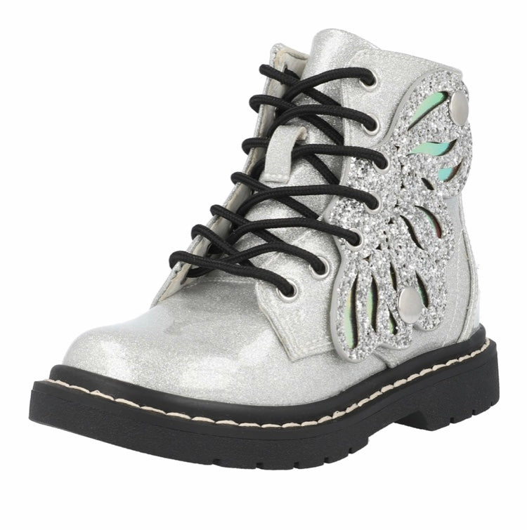 Lelli Kelly Silver Glitter Wings Boot - LK5544 – Feet Street Kids