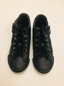 Bellamy FEU Black & Navy Leather Lace Up Ankle Boot
