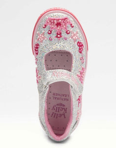 Lelli Kelly Tiara Silver Glitter Canvas Shoe - LK1078