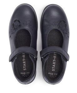 Start-rite Wish Black Leather F Width School Shoe