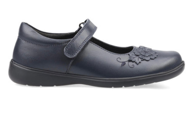 Start-rite Wish Black Leather F Width School Shoe