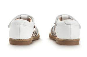 Start-rite Flora White/Silver Leather Sandal