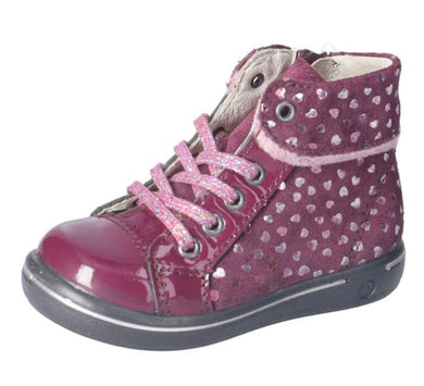 Ricosta Pepino Chilbie Boot in Merlot suede and patent leather