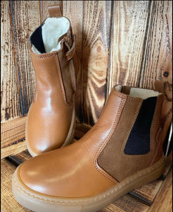 Lurchi Pepo Tex Waterproof Boot in Cognac Leather & Suede