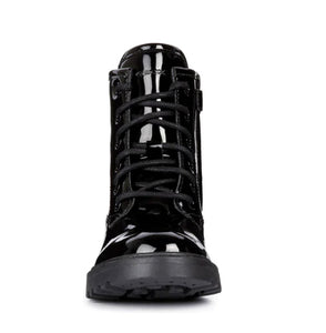 Geox Casey Black Patent Lace Up Boot